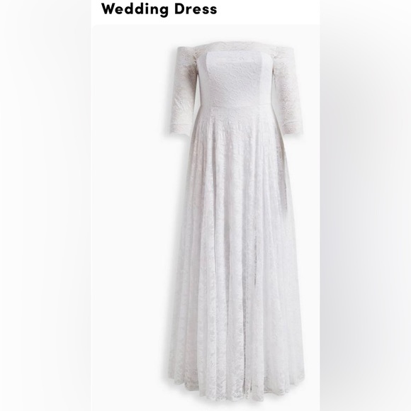 Torrid Women’s White Lace Off Shoulder A-Line Wedding Dress Size 10 NWT NIB - Picture 4 of 13